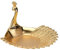 BESTonZON Snackteller Obstteller Zinklegierung Golden Pfau Figur Snack Serviertablett Trockenfrüchte Früchte Nüsse Süßigkeiten Dessert Obst Schokolade Aufbewahrung Party Zuhause Haushalt