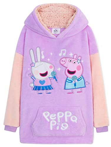 Peppa Pig Übergröße Hoodie Decke Mädchen Kapuzenpullover Kinder Sweatshirt Decke Kuschelpullover