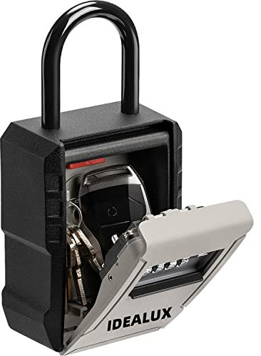 IDEALUX Schlüsseltresor mit Bügel, Schlüsselsafe mit Zahlencode, Große Schlüsselbox, 4-stellige Schlüsseltresor mit Schiebeabdeckung, Eingebauter Haken，Wetterfeste Safe Speicher Verschluss Kasten