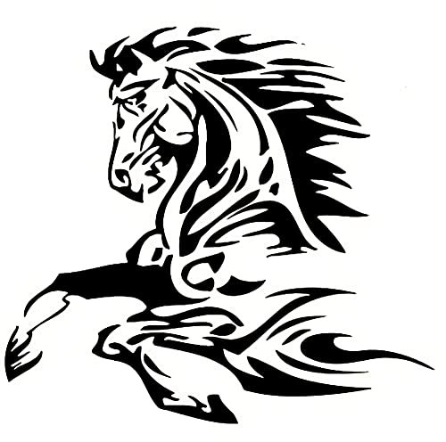 Tier Pferd lustige Auto Aufkleber,Asudaro Auto Styling Aufkleber PVC Aufkleber Aufkleber Galoppierendes Pferd Aufkleber Dekorative Vinyl Aufkleber Auto Beide Seiten Körper Aufkleber,Schwarz