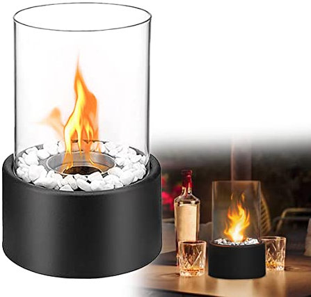 HENGMEI Tischkamin Ethanol Kamin Indoor und Outdoor Bioethanolkamin mit Deko Steinen standkamin Bioethanol Terrassenfeuer (TYP A)