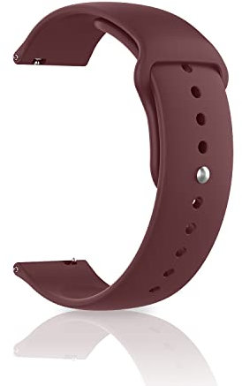 CeiBand Correa para 22MM 20MM Correa de Silicona Deportiva Impermeable Pulsera, Correas Hebilla de Acero Inoxidable, 22MM 20MM Banda Reemplazo de Reloj Inteligente para Hombres Mujer - Bordeaux