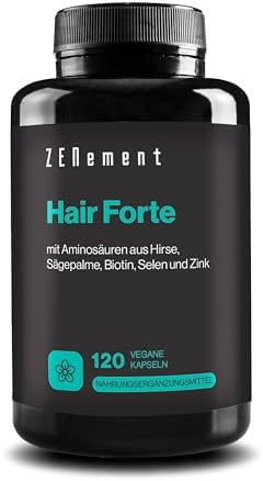 Hair Forte - Croissance & Fortification - Complément Alimentaire - Biotine (Vitamine B8), Sélénium, Zinc, Palmier Floride, Acides Aminés Issus Millet - Cure 2 mois - Beauté, pousse des cheveux