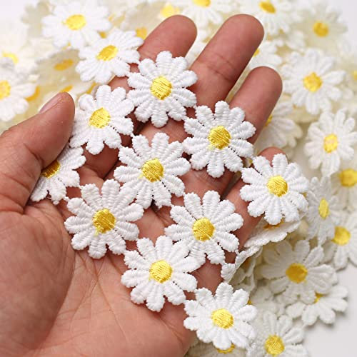 YIEUR 6,5 Meter Spitzenband Blumen Weiß, 25m Spitzenbordüre Tischdeko Geschenkband, 7 yard Zierband Stickerei Spitzenborte Vintage Band für Handwerk Nähen Deko