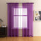 GYROHOME Tenda semplice in voile con tasca per canna, filtro della luce solare, in poliestere, trasparente, per soggiorno, camera da letto, patio, set da 2 pannelli, viola scuro, 229 x 274 cm