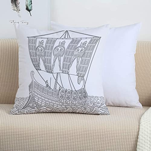 2er-Set Dekorativ Kissenbezug 45x45 cm,Toga Party, Soldaten mit Speeren in stilisierter antiker g,Polyester Kissenbezüge Dekokissen Kissenhülle Set Kissen Fall für Sofa Auto Schlafzimmer Zuhause Dekor