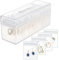HOMEHIVE Acryl-Schmuckkästchen, transparenter Schmuck-Organizer mit 20 tragbaren Schmucktaschen, Anlaufschutz, Reise-Schmuckschatulle für Ohrringe, Ringe, Halsketten, Armbänder, Geschenk für Frauen