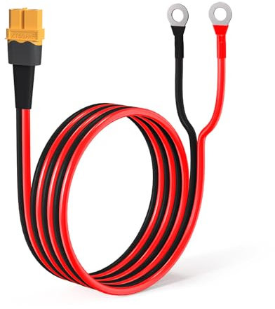 ELFCULB XT60 auf O-Ring-Anschlusskabel,12AWG XT60 Weiblich auf O-Ring Verlängerungskabel für RC Batterie Powerstation(1.52M)