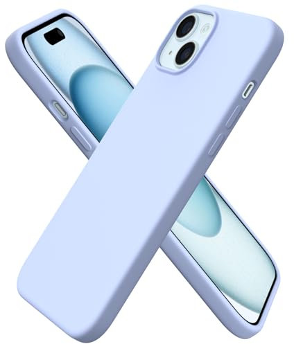 ORNARTO Compatible with iPhone 15 Plus Case 6.7, Slim Liquid Silicone 3 Layers Full Covered Soft Gel Rubber 15 Plus iPhone Case Cover 6.7 inch-Baby Blue