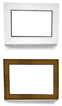 Kunststofffenster - Festverglasung - Fenster - innen weiß/außen golden oak - BxH: 90 x 45 cm - 900 x 450 mm - 2 fach Verglasung - 60 mm Profil