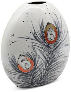 CRISTALICA Vase Pfauenfeder oval, ca. 24cm