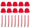 Wensmy 20pcs Mini Snowman Hats Scarf Wine Topper Covers Red Green Knitted Wool Ornament Mini Christmas Knit Hat and Scarf Set DIY Wine Bottle Caps Christmas Doll Crafts for Xmas Party (Red)