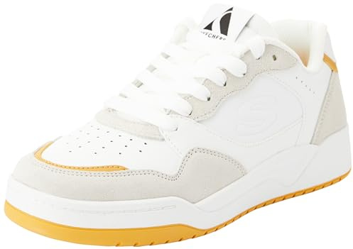 Skechers Herren Koopa Volley Low Lifestyle, Weißes Leder Wildleder Duraleather Mesh Y, 43 EU
