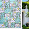 Zindoo Fensterfolie Blickdicht Gute Privatsphäre Schutz Dekorfolie Sichtschutzfolie 3D Lilie Blumen Muster Folie 90x200 cm