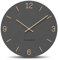 Cander Berlin MNU 2625 E Lautlose Wanduhr 25 cm ohne Ticken analog Wohnzimmer Büro modern Vintage grau Zeiger aus Holz