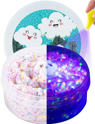 Cloud Slime, Glow in The Dark Schleim, Slime-Partygeschenke für Kinder, Sensorisches Schleim Spielzeug und EIN Halloween-Geburtstagsgeschenk für Mädchen und Jungen im Alter von 8–12 Jahren
