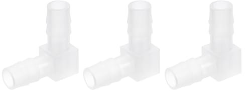 sourcing map 5/16 90 Degree Elbow Hose Barb, 6pcs L-Shaped Aquarium Air Valve Connector Tubing for Fish Tank Pond Air Line