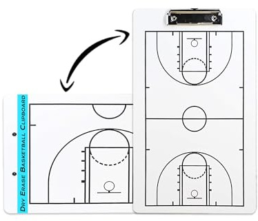 Oythiem Basketball-Coaching-Board, doppelseitig, Basketball-Klemmbrett für Trainer, trocken abwischbares Basketball-Whiteboard, taktisches Spielbrett