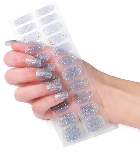 CVZQTE 22Pcs/pack Nail Wraps Women Nail Polish Strips Multi-Colors Self Adhesive Fingernail Stickers Nail Acrylic Nail Strips