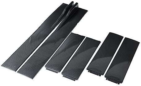 Schweller Reparaturblech Winglet Diffusor 6 Stück Für A3 A4 A5 A6 A7 A7 A8 Q3 Q5 Q7 RS5 RS6 RS7 S3 S4 TT Universal 1,6 M/62,9 Zoll Auto-Seitenschwellerverlängerungen Außenzubehör(B-Model-Carbon Fiber)