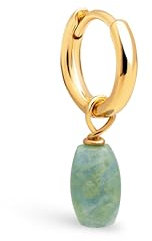 SINGULARU - Einzelner Ohrring Blue Stone. Messing mit 18 kt Goldbeschichtung. Schmuck für Damen