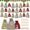 Adventskalender zum Befüllen Stoff 24 Burgunderrot Gedruckte Weihnachtskalender zum Befüllen 15 x 20cm Adventskalender Säckchen Groß Adventskalender Selber mit Klammer Adventskalender 2024 Kinder