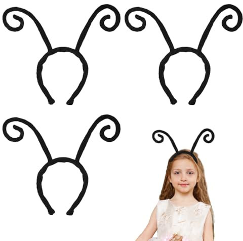 3 Stück Fühler Haarreif, Schmetterlingsfühler Haarreif, Fühler Kostüm Kopfschmuck Zubehör, Schmetterlings-Antennen-Stirnband, Fasching Schmetterling Bienen fühler Haarschmuck Karneval Haarband