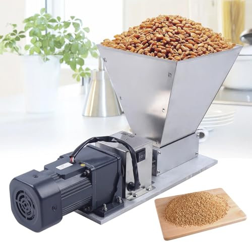 Grain Mill Barley Grinder - 60W Malt Crusher for Wheat Corn Grinding, Animal Feed Pellet Machine for Brew Factory Farm - Electric Multi-function Grain Mill