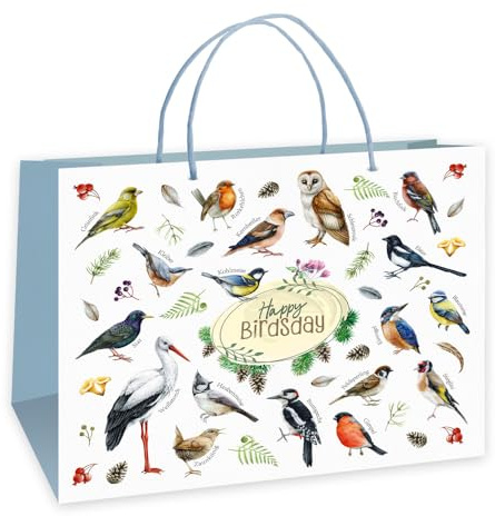 Trötsch Geschenktasche Unsere Vogelwelt Happy Birdsday: Tragetasche Papiertüte Geschenktüte Henkeltasche