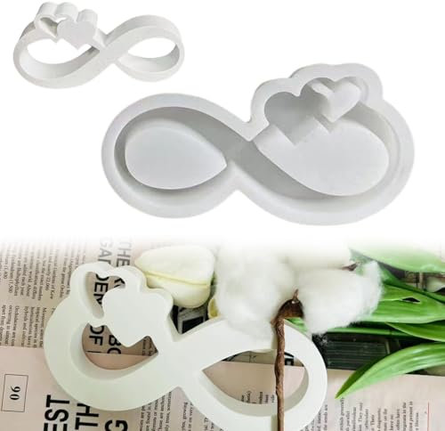 Guyode Nastro Cuori Stampi in Silicone per Candele, Kit per Candele Fai da Te, Stampo a Forma di Cuore, Gesso per Stampi 3D in Silicone Cuore per Profumate Resina