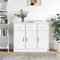 Myheimly Sideboard, Kommode mit viel Stauraum, Mehrzweckschrank Schrank mit Türen Schubladen, Beistellschrank Anrichte Wohnzimmer, Holzwerkstoff Sideboard Weiß