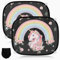 2 Stück Sonnenschutz Auto Baby mit UV Schutz, Sonnenblende Auto Kinder 45x36.5 cm mit 8 Saugnäpfen und Süßen Tier (Regenbogen Einhorn)