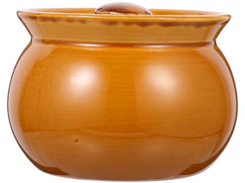 Warmhm Keramik Schmortopf Mit Deckel 500ml – Tontopf Zum Kochen - Ideale Suppenschüssel Für Eintöpfe - Schmalztopf Für Leckere Gerichte Perfekt Für Die Traditionelle Küche