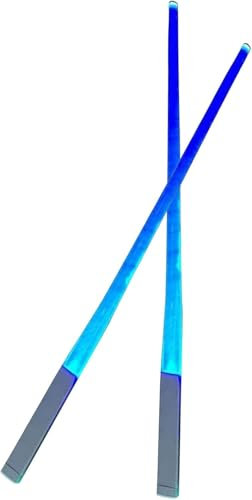 1 paio di bacchette luminose, a forma di spada laser, con luce LED, stoviglie riutilizzabili, per la casa (blu)