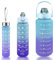 Noxtioanip 3 Piezas Botella Agua2 L, 800ml, 300ml, Cantimplora con Marcador de Tiempo de Motivación, Botella de Agua Deportiva Sin BPA, para Deporte, Viaje, Escuela, Exterior, Oficina, (Azul Morado)