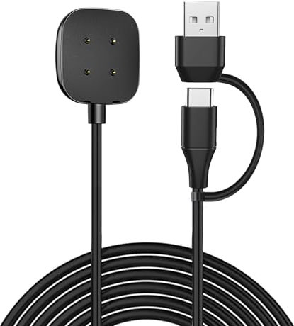 MohLythrix 2 in 1 Charger for Google Pixel Watch 3 / Pixel Watch 2 Smartwatch (Not for Pixel 1), Magnetic Fast Charging Cord Replacement Dock with USB A & Type C Port, 3.3ft/1M (Black)
