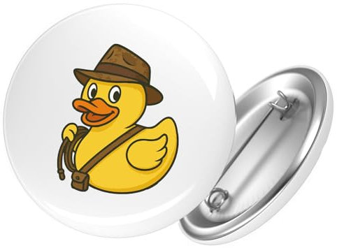 Huuraa Button Quietscheente Abenteurer Gummiente Entdecker Geschenk Größe 25mm Quietscheente Abenteurer Geschenkidee
