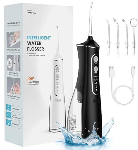 Dulora Aqua Pro™ Munddusche für tiefenreine Zähne(Schwarz)