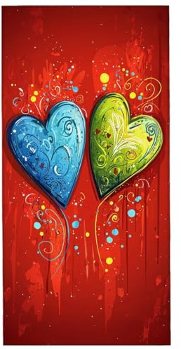 Strandtuch Rot Mikrofaser Handtuch Strandtuch XXL 100x220cm Liebe Saunahandtuch Saugfähig Schnelltrocknend Badehandtuch Groß Sandfrei Strandhandtuch, Weiches Leichtes Reisehandtuch für Urlaub O-2