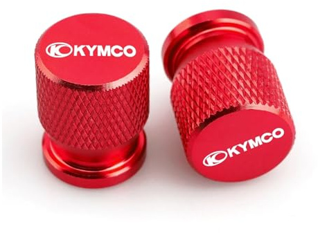 Ventilkappen für Alu-Reifen Für KYMCO Downtown 125i 200i 300i 350i CT300 Universalzubehör CNC-Aluminium-Radreifenventilkappe Air Port-Abdeckkappe(Red)