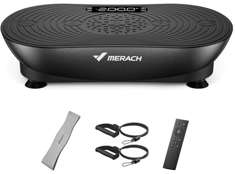 MERACH Vibration Plate for Weight Loss and Shaping, Vibration Plate Exercise Machine with Enhanced Vibration Frequency,99 Speed Levels, Built-in Bluetooth Speaker, LED Touchscreen (Black)