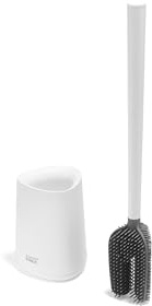 Joseph Joseph Flex 360 Lite Silicone Toilet Brush & Holder, 360 Clean, Anti-Drip, Replaceable Head, White
