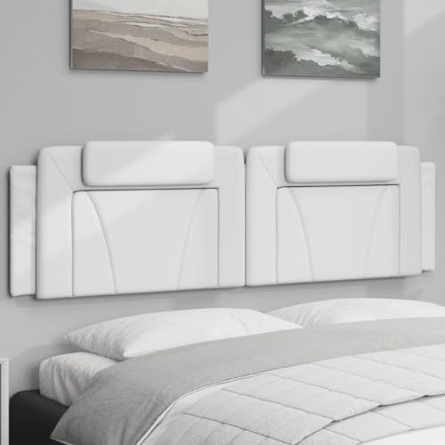 Ordellia Viana Kopfteil-Kissen, 180 cm Breites Kunstleder Polster für Bett und Wandmontage, Weich Gepolstert mit Schaumstoff, Schmutzabweisend, Weißes Design für Schlafzimmer Komfort