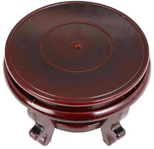 EPIGEIST Supporto per Vasi da Interno in Legno ad Alta Densità, Base Rotonda 14 Cm X 10 Cm, Portavasi Rustico per Piante Alte e Fioriere, Resistente Fino a 35 Kg, per Casa, Sala da Tè