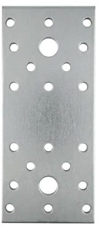 10x Placas de Unión Metálicas 140 x 55 x 2,5 mm – Acero Galvanizado Anticorrosión – Conector Perforado para Madera, Pletinas de Refuerzo Planas para Muebles y Reparación