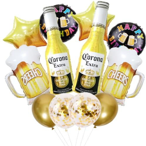 Koboko 12 Stk Bier Luftballons Geburtstag, Bierkrug Ballon Oktoberfest Deko