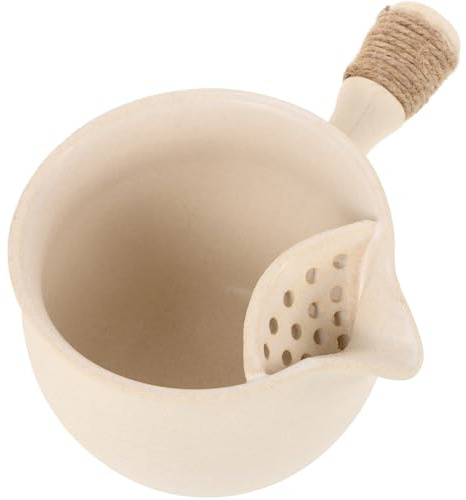 BESTOMZ Teiera in Terracotta Cinese con Manico Laterale Antiscivolo, Capacità Grande per 1-2 Persone, Design Semplice Naturale per Campeggio e Uso Domestico
