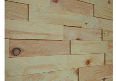 wodewa Revêtement Mural Bois 3D Pin Pinus Cembra 1m² Parement Bois Lambris Bois Plaquette de Parement Bois Intérieur Panneaux Muraux Decoration Murale Interieur Nature structuré