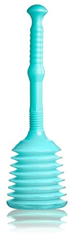 TURBO PRODUKTE Turbo Stampfer Eisblau - Pömpel rohrfrei - Saugglocke für Toilette, Waschbecken, Dusche uvm. - max. Saugkraft - 5-faches Ansaugvolumen