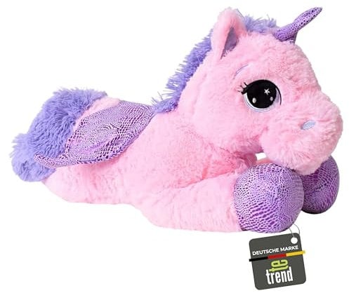 TE-Trend Einhorn-Stofftier 45 cm - kuscheliges Plüschtier-Einhorn für unvergessliche Momente - Plüscheinhorn - Stoffeinhorn für kreatives Spielen & kuscheln - Kuscheltier für magische Abenteuer